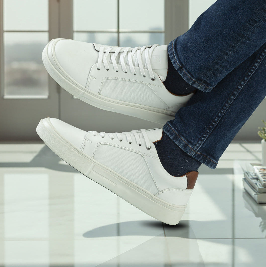 Casual Cuero Hombre Blanco 6049