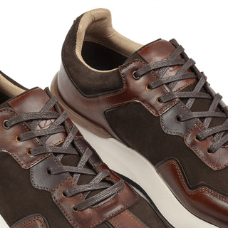 Casuales 6071 de cuero para hombre, vista superior con cierre de cordones