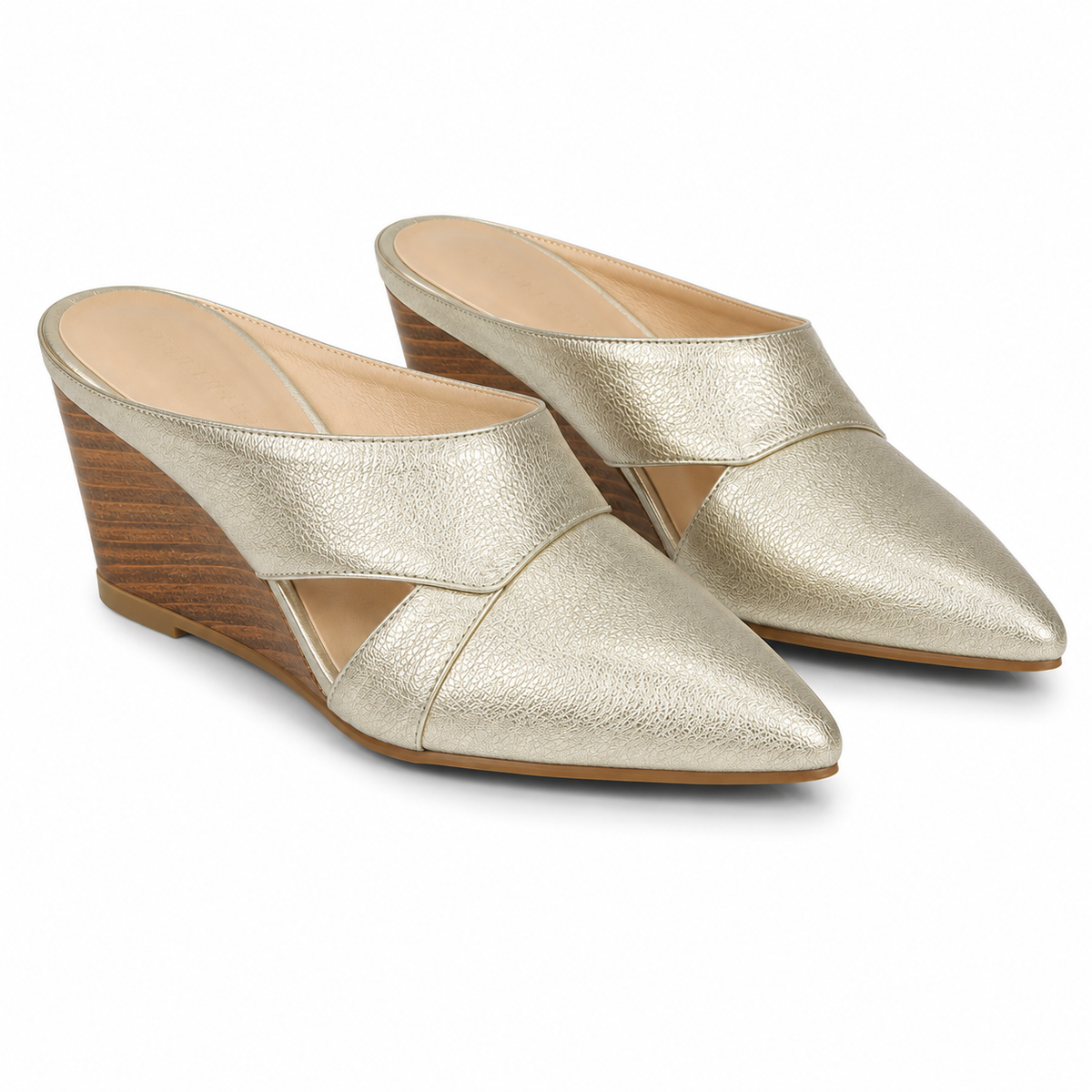 Mule de cuna en cuero metalizado con base en madera para mujer Sebastian & Salvatore