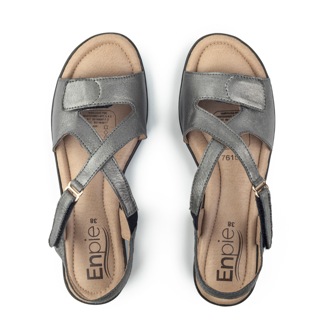 Sandalia Plana 7615 Cuero Mujer