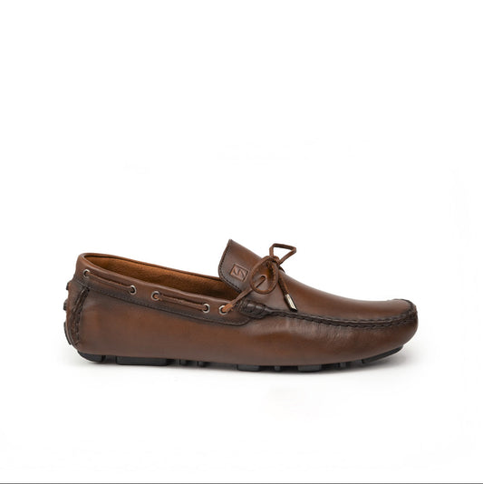 Mocasin Cuero Hombre Cogñac 7006