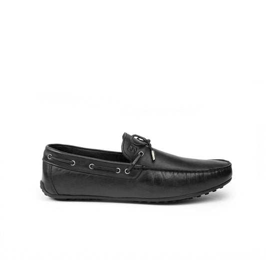Mocasin Cuero Hombre Negro 7006