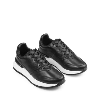 Deportivos 7011 de cuero para hombre, detalle de la talonera en contraste
