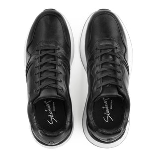 Deportivos 7011 de cuero para hombre en negro, vista lateral