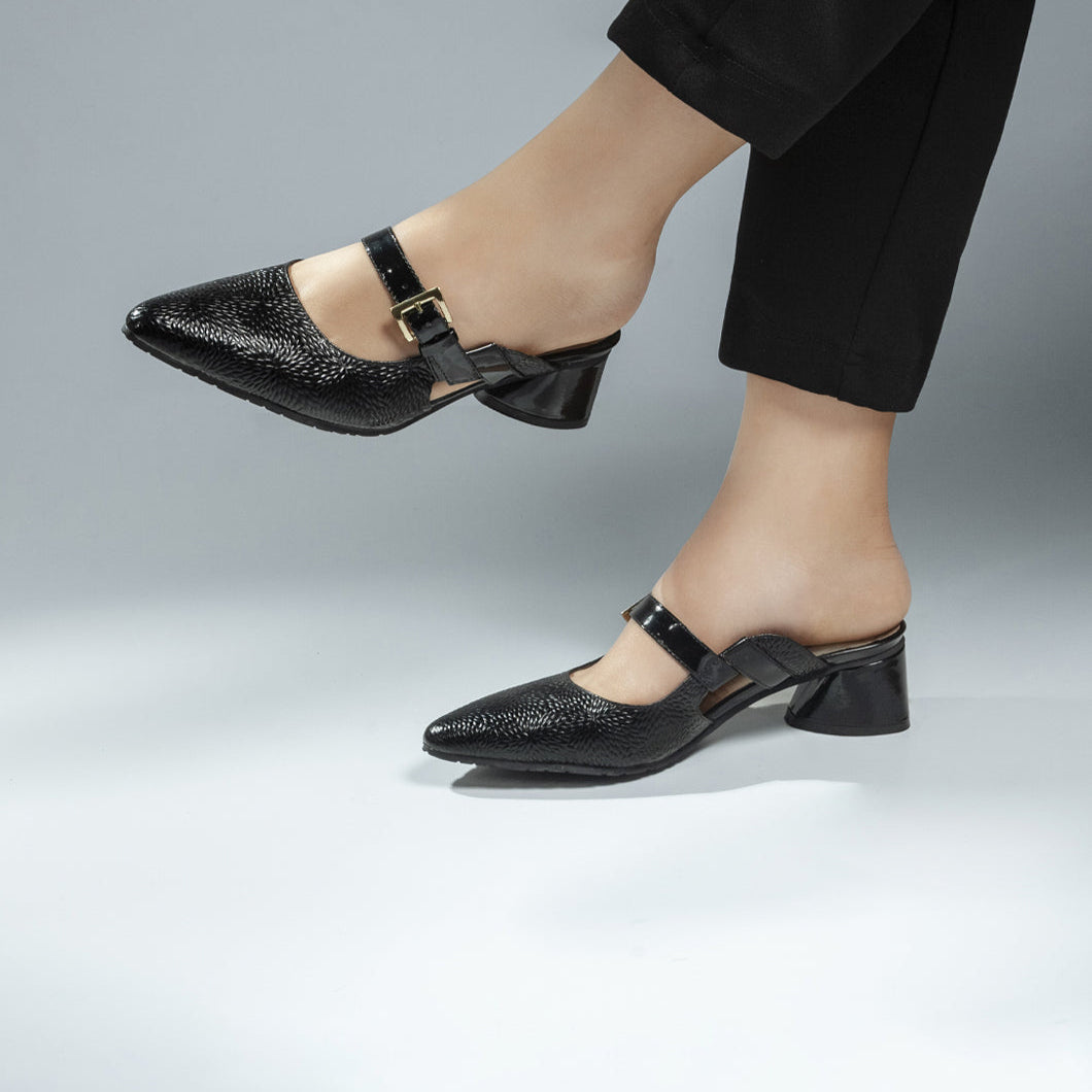 Tacon Cuero Mujer Negro x Folia 771