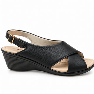 Sandalia de cuña 7858 de cuero para mujer