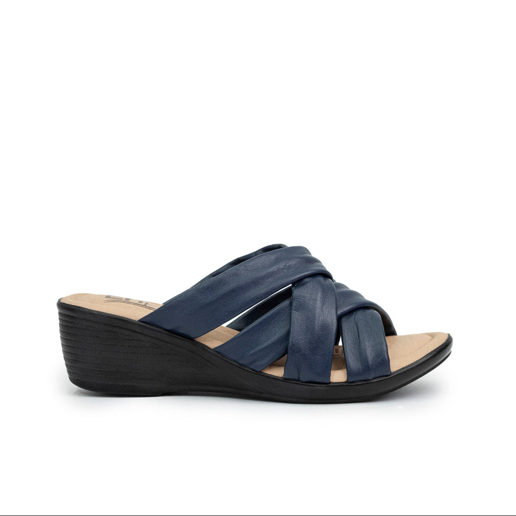 Plataforma 7884 Cuero Mujer Azul