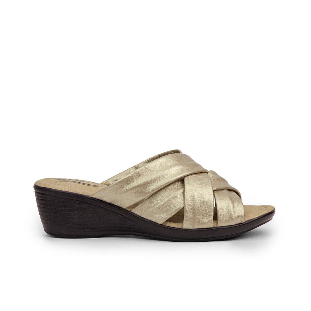 Plataforma 7884 Cuero Mujer Champaña