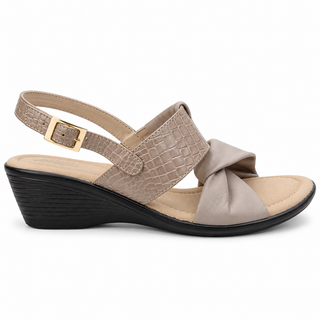 Sandalia de cuña 7890 de cuero para mujer