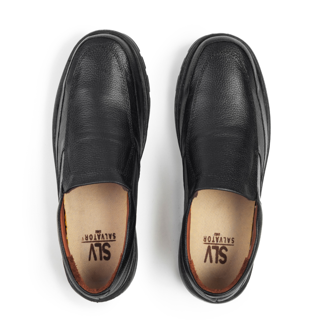 Confort Cuero Hombre Negro 2806