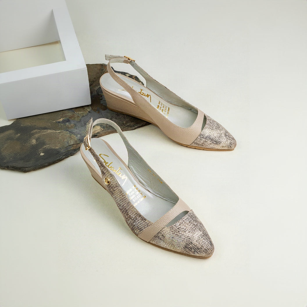 Tacones de cuña 815 de cuero para mujer
