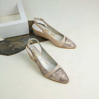 Tacones de cuña 815 de cuero para mujer