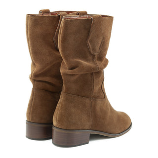Botines 8650 de cuero para mujer color Miel, vista posterior