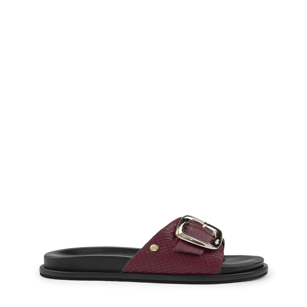 Sandalia Plana 907 En Cuero para mujer Rojo Cherry