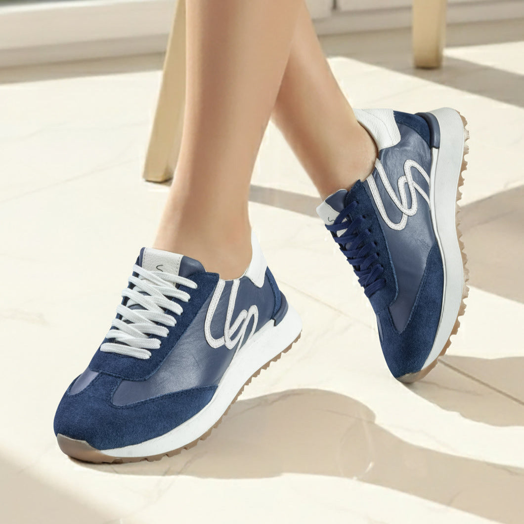 Deportivo cuero mujer Azul Angel