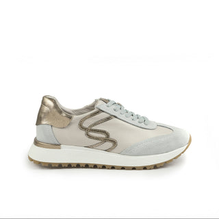 Deportivo Angel de cuero para mujer color Talco, vista lateral
