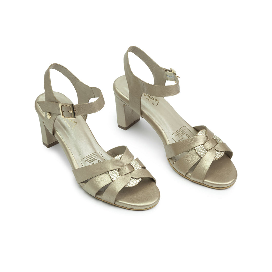 Sandalias tacon cuero mujer Ariana
