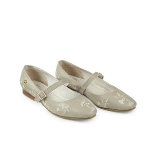 Baleta Selena 03 de cuero para mujer
