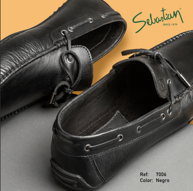 Mocasin Cuero Hombre Negro 7006