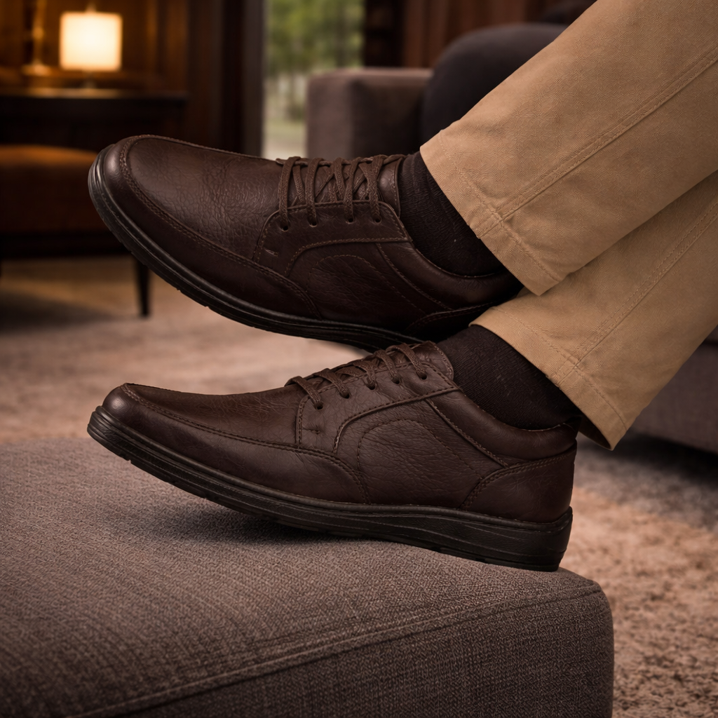 Confort 2863 En Cuero Hombre Cafe Sheraton