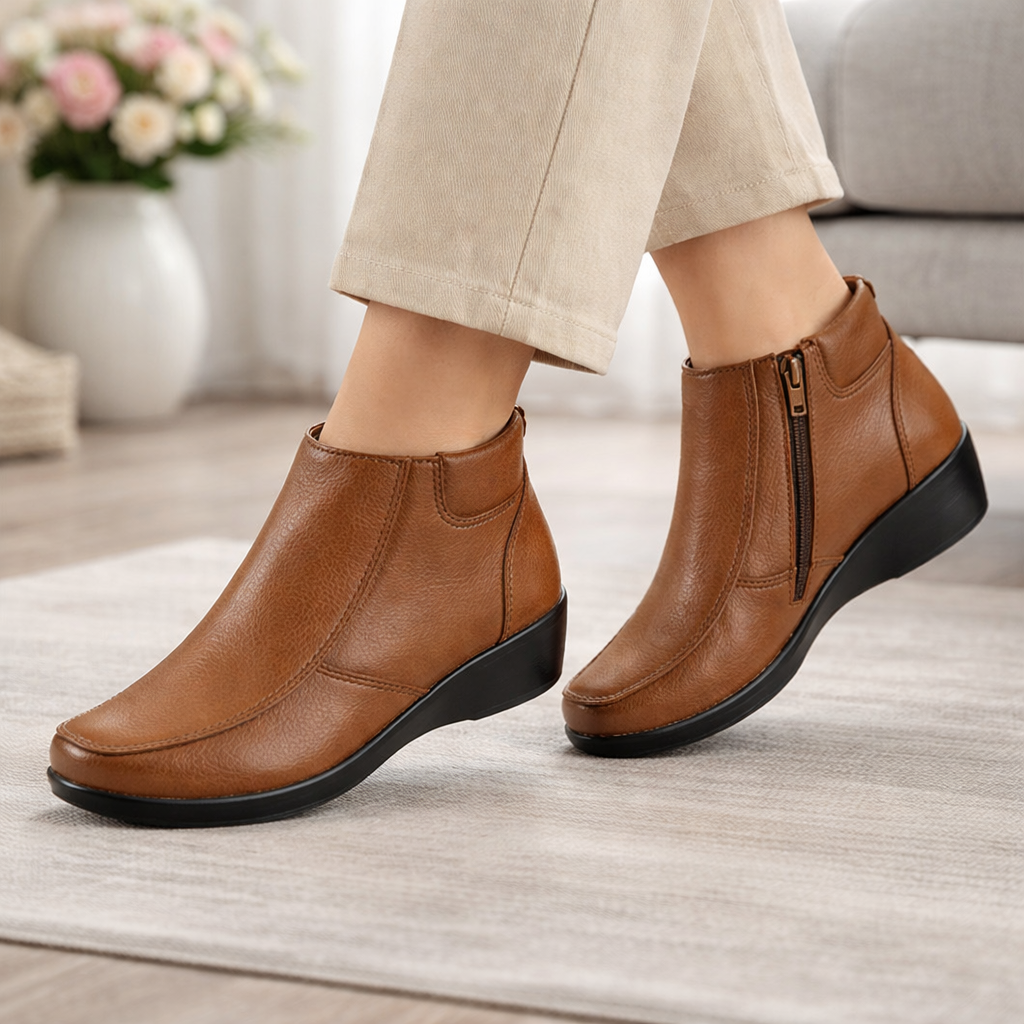 Botin 8140 En Cuero De Dama Miel