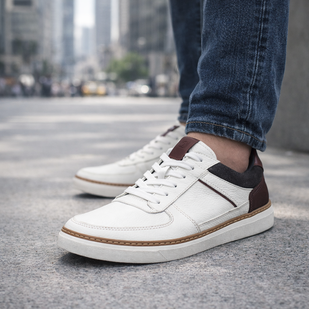 Casual 2082 En Cuero Hombre Blanco