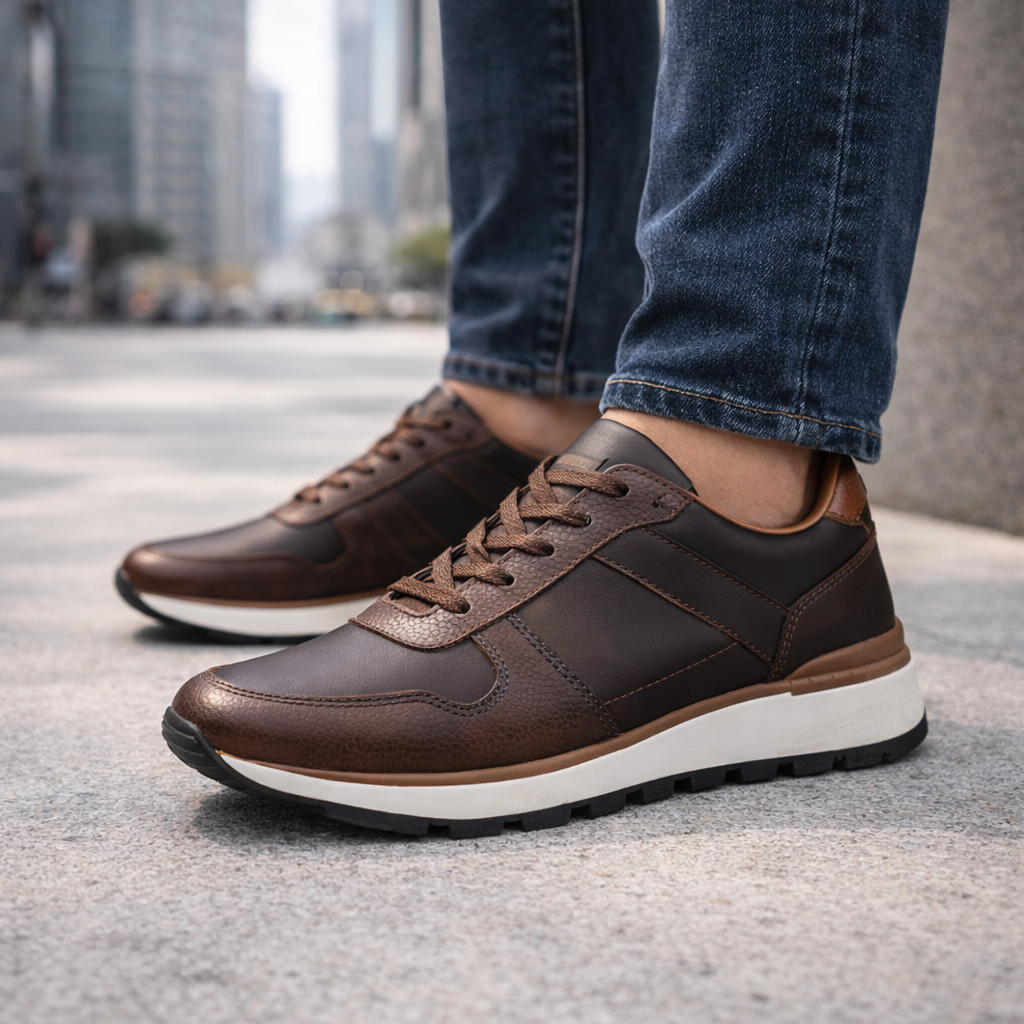 Casual 6000 Cuero Hombre Cafe Cogñac