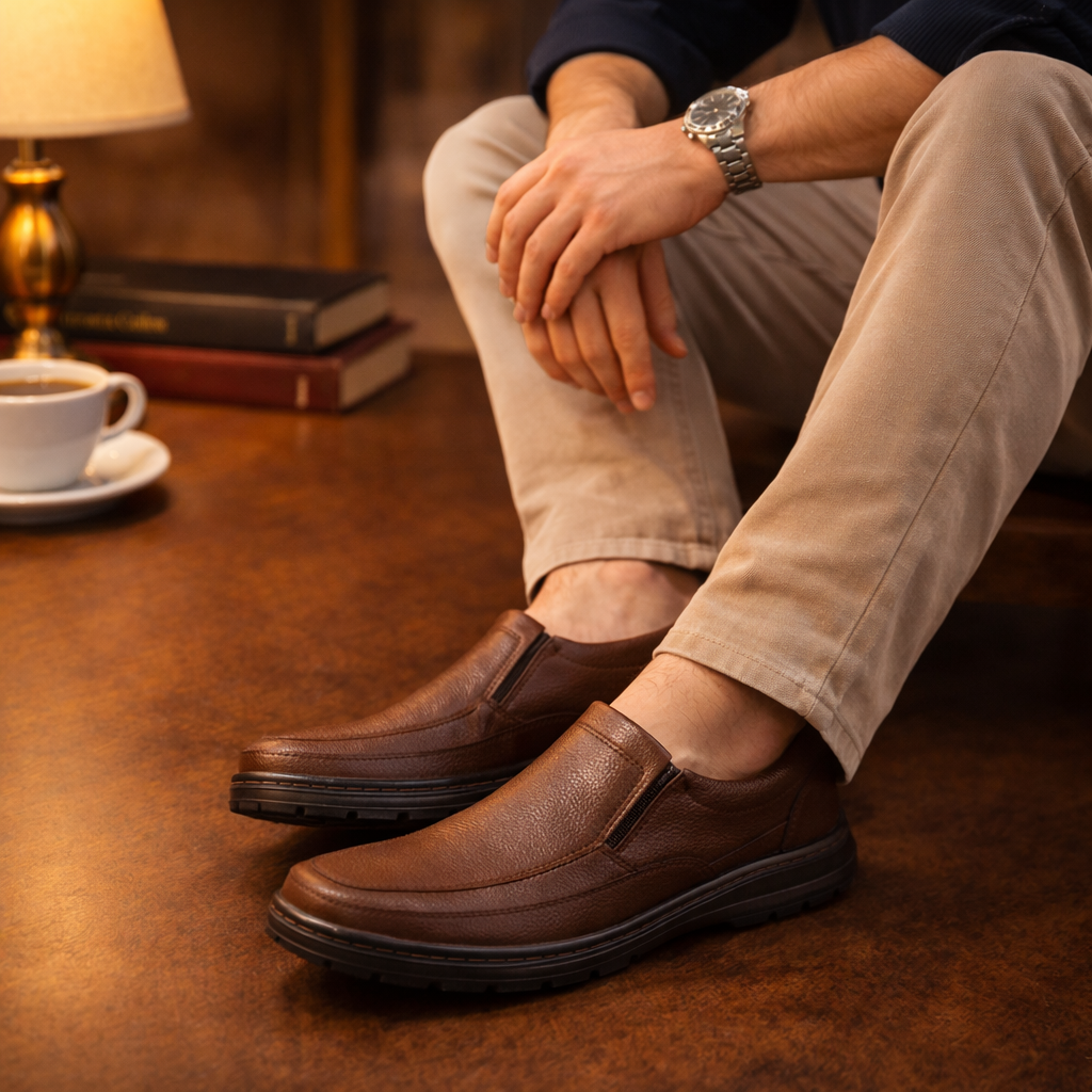 Confort 2806 En Cuero Hombre Cafe