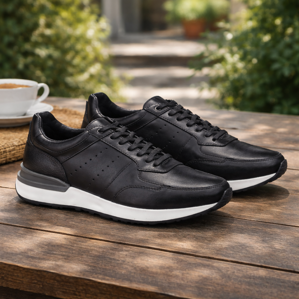 Casual 6029 En Cuero Hombre Negro