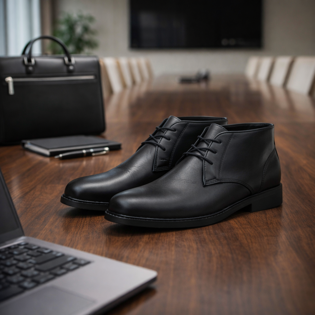 Botin 6017 En Cuero Hombre Negro