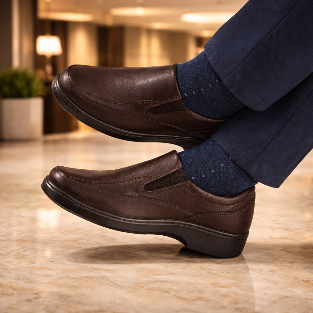 Confort 2152 En Cuero Hombre Cafe Sheraton