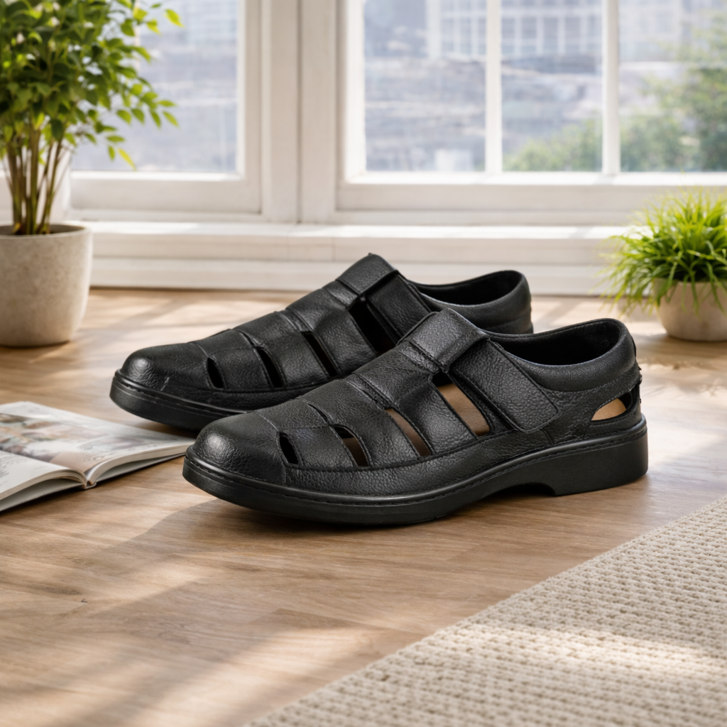Confort 2135 En Cuero Hombre Negro