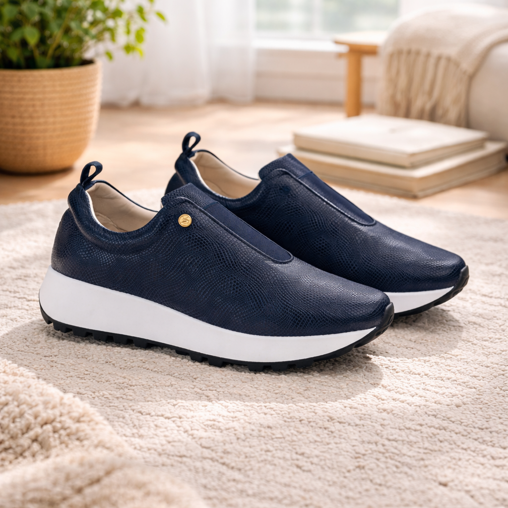 Deportivo Relax 2 Cuero Mujer Azul