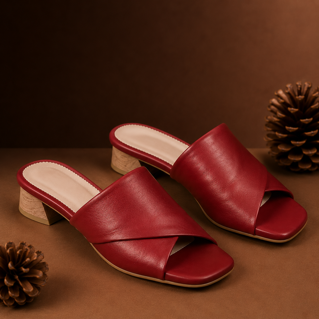 Sandalias Tacon Mariana Cuero Mujer