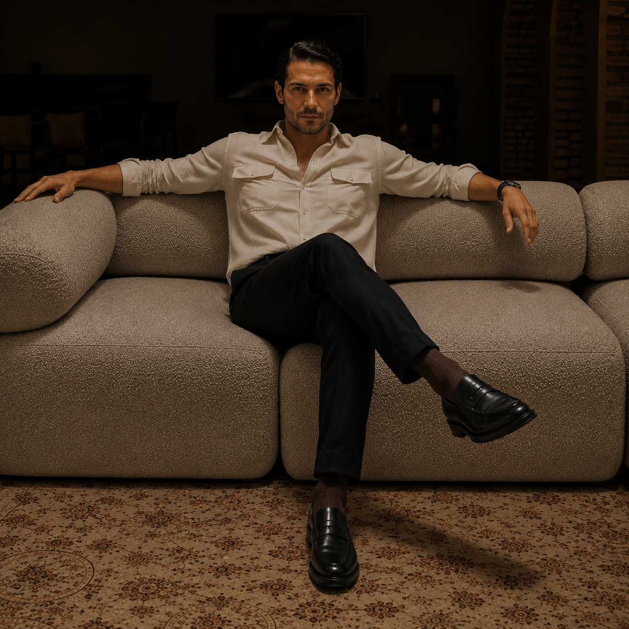 Casual Ejecutivo Boss 004 En Cuero Natural