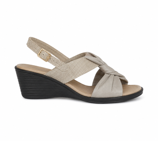 Sandalia de cuña 7890 de cuero para mujer