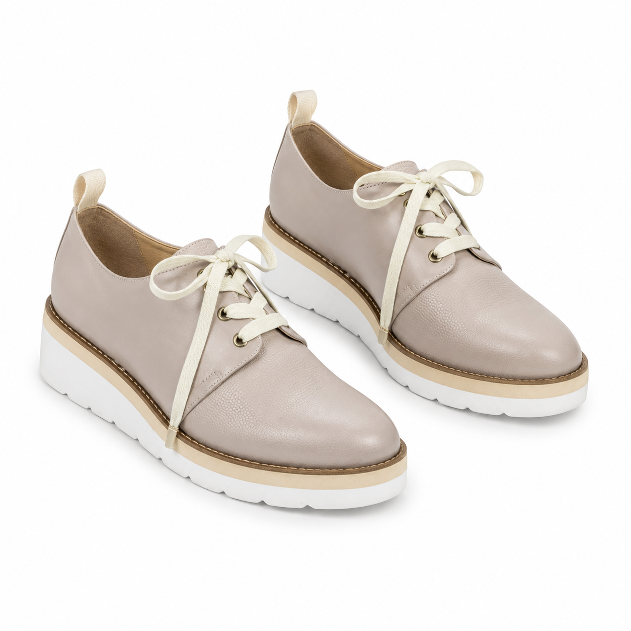 Deportivo C-09 Cuero Mujer Taupe x Folia