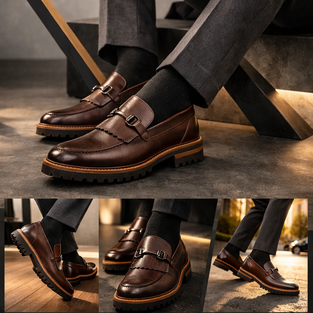 Formal 4048 En Cuero Hombre Marron Brown