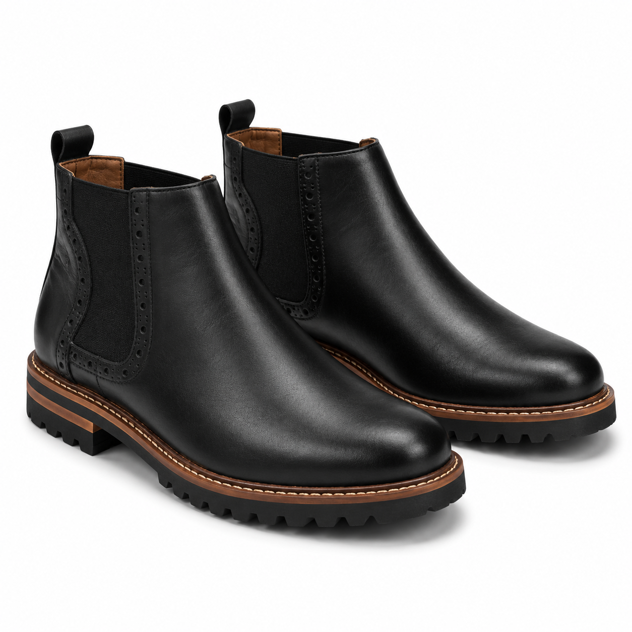 Botin 3044 En Cuero Hombre Negro