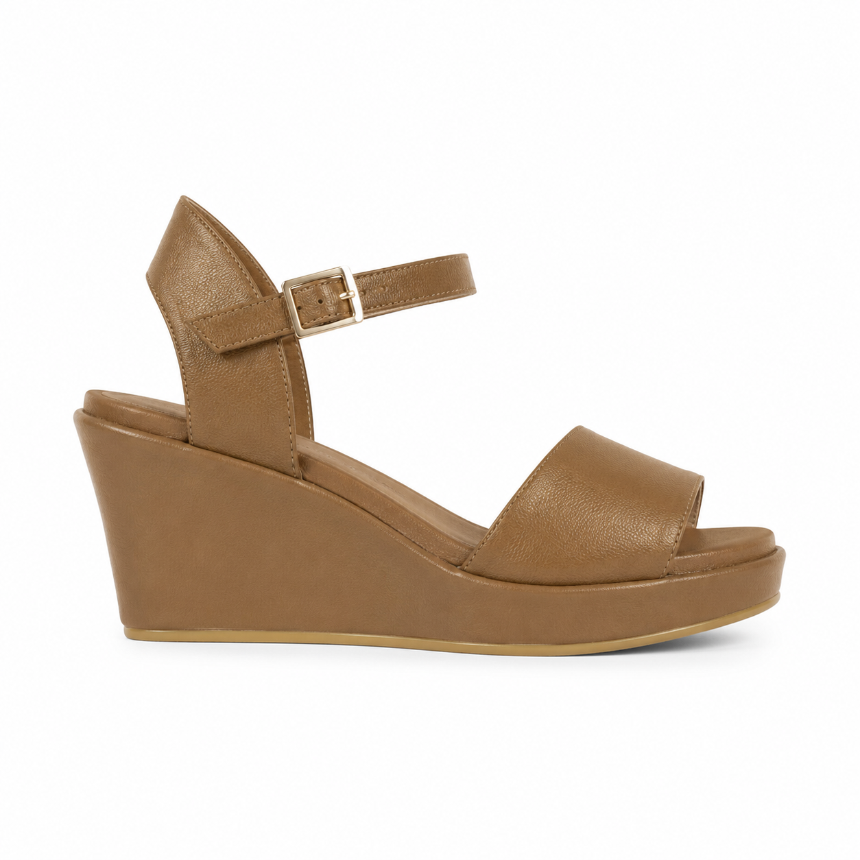 Sandalia Plataforma Camila 02 Cuero Mujer Miel