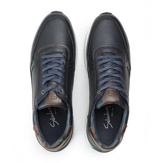 Casuales 6038 de cuero para hombre, vista lateral con mediasuela y suela TR