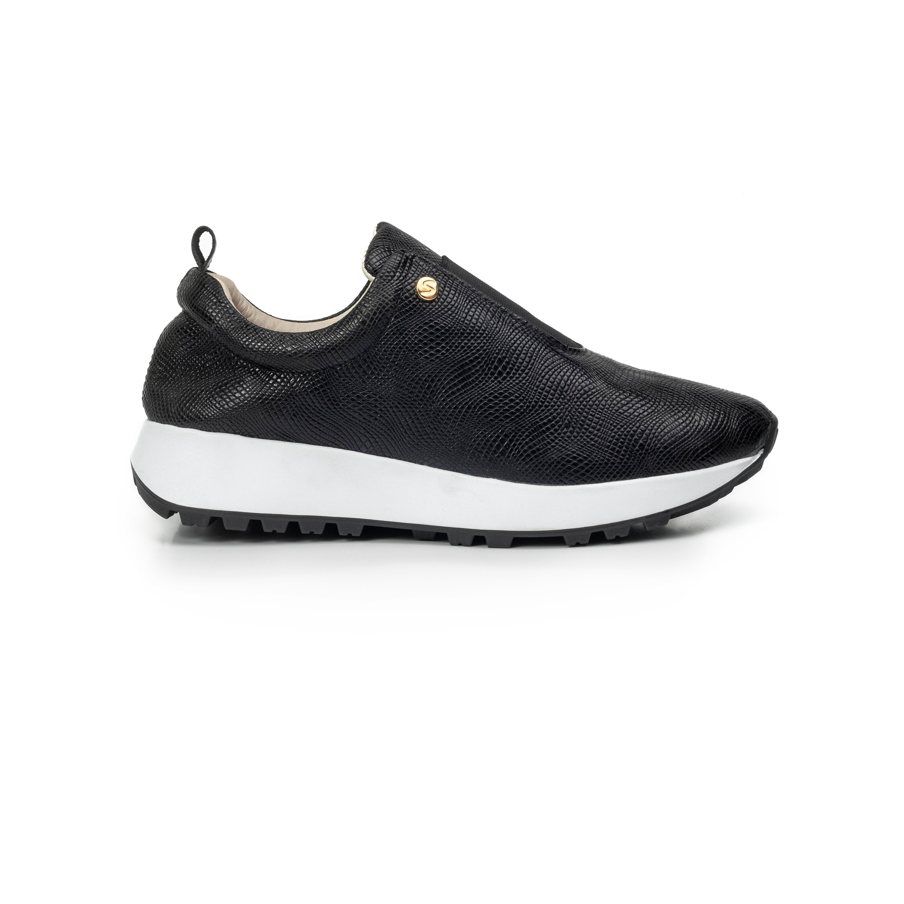 Deportivo  Relax 2 Cuero Mujer Negro