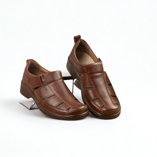 Sandalias Cuero Hombre Cafe 2128