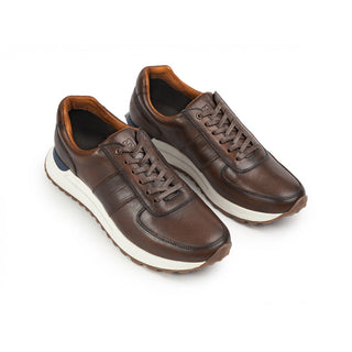 Deportivos 6028 de cuero para hombre en coñac, vista lateral