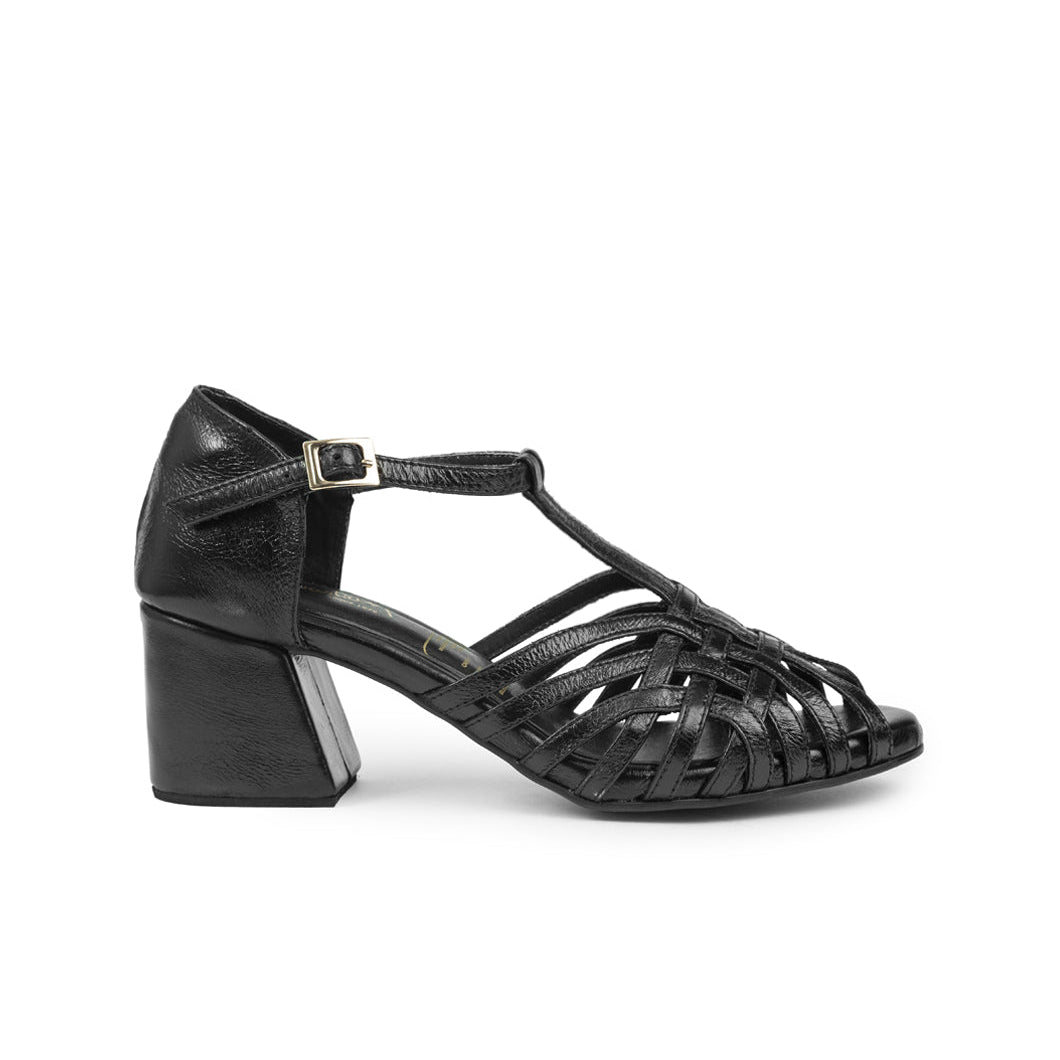 Sandalia tacon Elvira 01 de Cuero para Mujer