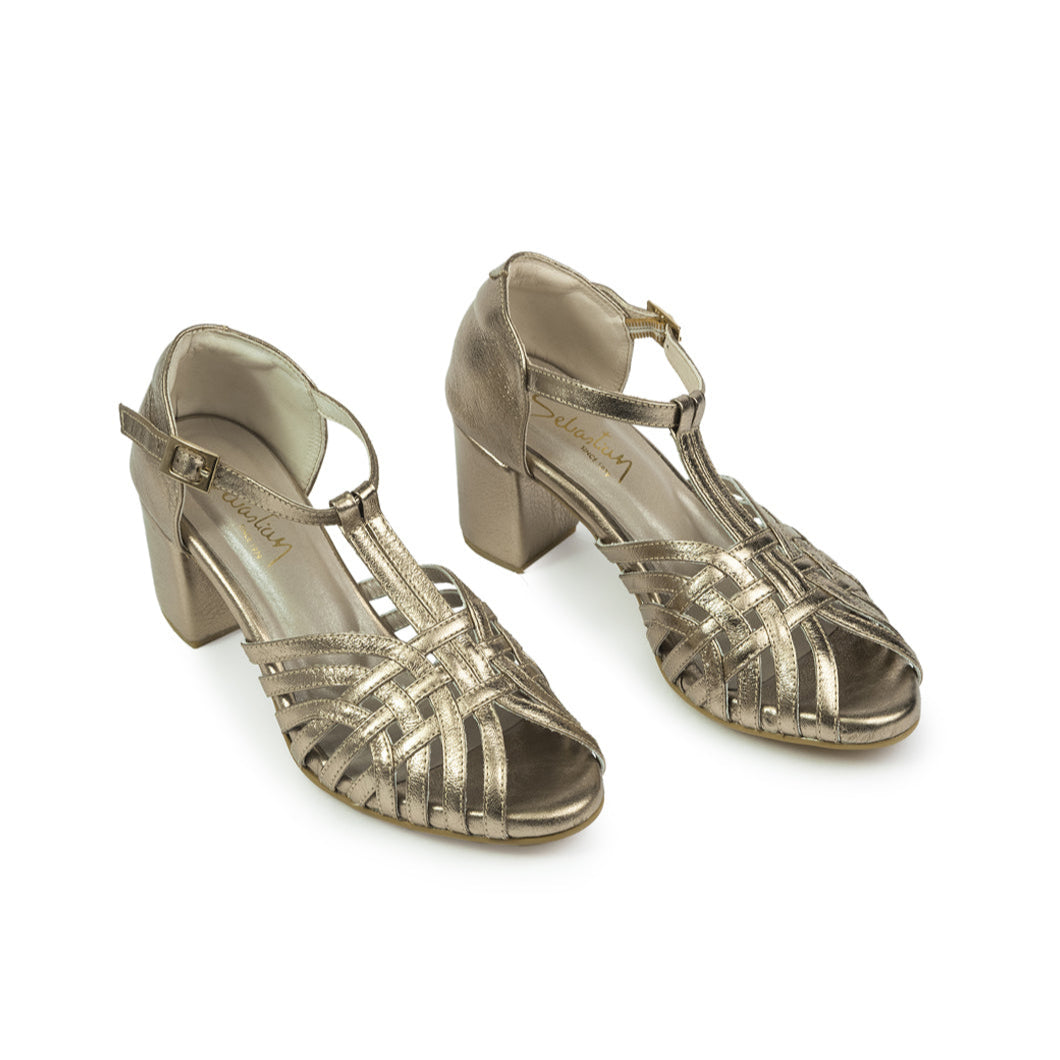 Sandalias tacon Cuero Elvira 01