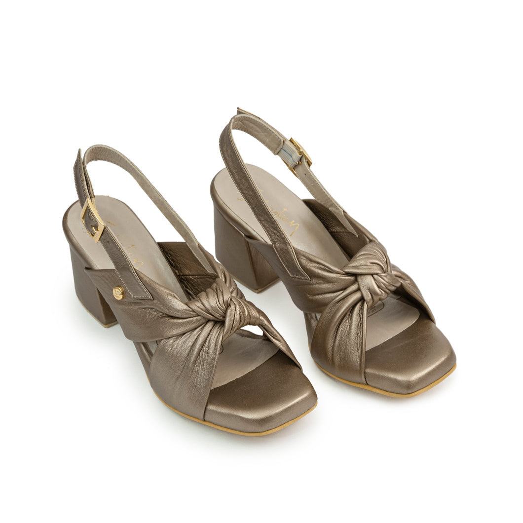 Sandalias tacon cuero mujer EMMA