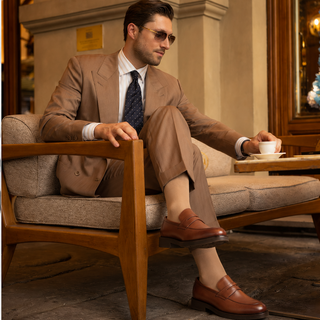 Mocasin BRUNO de cuero para hombre