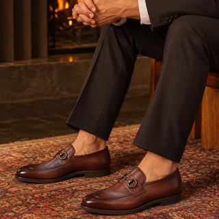 Mocasín BRUNO HEBILLA de cuero para hombre