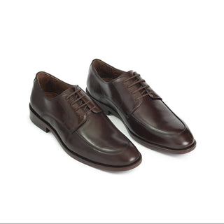Formales FLC 009 de cuero para hombre en café, vista tres cuartos del par